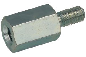 Dystans; DMM4ZW12; M4; zewnętrzny/wewnętrzny; 12mm; 8mm; 7mm; 8mm; tulejka dystansowa gwintowana; sześciokątna; stal ocynkowana;