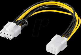 93635 Graphics cable, 8-pin PCIe plug &gt; 6 pin PCIe socket, 20 cm