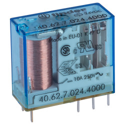 Przekaźnik elektromagnetyczny DPDT, 24VDC, 10A/250VAC, Finder 40.62.7.024.4000
