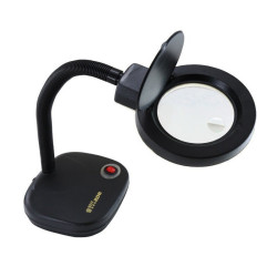 Lampa biurkowa, Lupa z podświet. 230V, Czarna