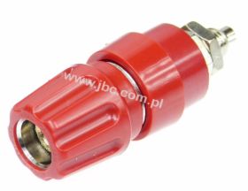 PKNI 10 B RT Gniazdo laboratoryjne (aparatowe) izolowane 4mm, montaż M6, 63A, czerwone, Hirschmann, 930136101, PKNI10BRT