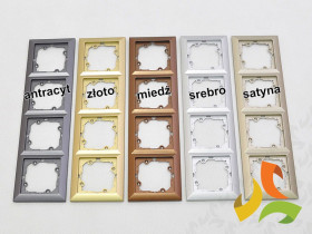 PERŁA Ramka 4 poczwórna satyna metalik Ra-4P ABEX