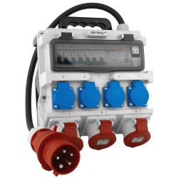 Rozdzielnica budowlana TR-S/FI 32A 2x16A 4x230V SKH Schuko Doktorvolt DV-7266-D