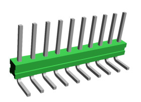 Złącze szpilkowe 10-pinowe AMPMODU MOD II raster: 2.54 mm Kąt prosty 1-rzędowe TE Connectivity Otwór przelotowy 750 V