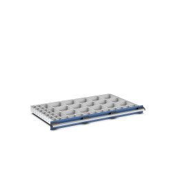 Regał magazynowy głębokość 650mm szerokość 1050mm wysokość 75mm Jasnoszary Polipropylen, Tworzywo sztuczne z recyklingu