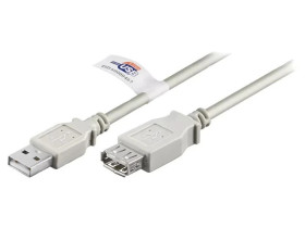 USB-AA-UL/5 Kabel USB 2.0 USB A gniazdo, USB A wtyk 5m szary 480Mbps