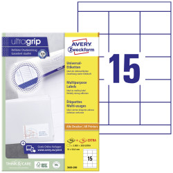 Avery-Zweckform 3669-200 Etykieta uniwersalna 70 x 50.8 mm Papier biały 3300 szt. Trwały Drukarka Laserowa, Drukarka Las