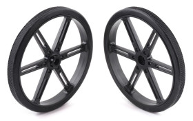 Pololu Wheel for Standard Servo Splines (25T, 5.8mm) - 90×10mm, Black, 2-Pack