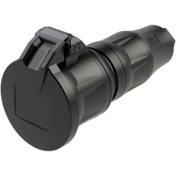 PC Electric 24712-ss Safety mains socket Plastic Black 250 V IP54