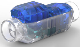 Butt connectorwith insulation, 0.75-0.82 mm², AWG 18, transparent/blue, 36.4 mm, 2213800-2