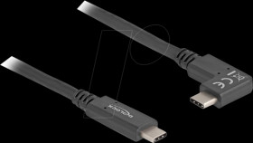 80037 USB 3.1 cable, C male, angled left/right, 4K 60 Hz, 1 m