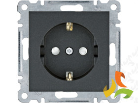 LUMINA Gniazdo pojedyncze z uziemieniem schuko z przesłoną styków czarne WL1063 HAGER