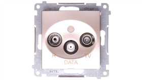 Simon 54 Gniazdo Antenowe R/Tv/Data Złoty Mat Dad.01/44