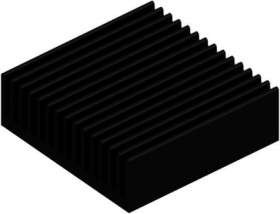 Extruded heatsink, (L x W x H) 50 x 50.8 x 16.51 mm, 5.7 to 2.8 K/W, black anodized, 10020018