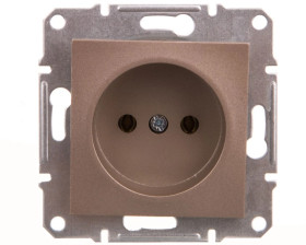 ASFORA Gniazdo pojedyncze 2P bez ramki brąz EPH3000169
