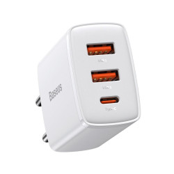 Baseus Compact CCXJ-E02 30W szybka ładowarka sieciowa z dwoma gniazdami USB QC3.0 oraz USB-C PD 3.0