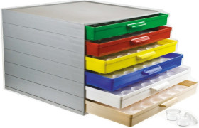 Skrzynka z przegródkami l. przedziałów: 42 szerokość: 272mm wysokość: 190mm głębokość: 250mm PS