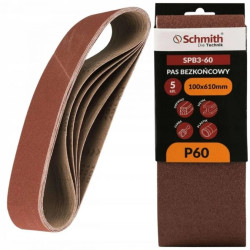 Pas bezkońcowy taśma papier ścierny P60 100x610mm 5szt Schmith