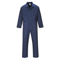 Coverall Navy Zip Fronted, Action back a
