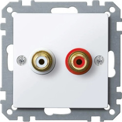 Gniazdo wtykowe złącza audio, Merten, System M, biały active