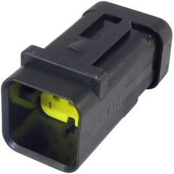 Socket, 6 pole, straight, 2 rows, yellow, 1717675-3