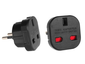 Adapter gniazdo UK na wtyk EU Maclean MCE72 czarne MCE72
