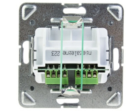 IMPRESJA Gniazdo telefoniczne podwójne RJ11 niezależne srebrne GPT-2YN/m/18