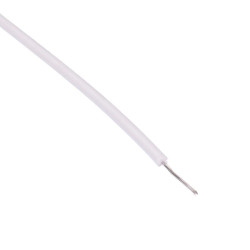 White UL1015 24AWG 11/0.16mm Tinned Copper Stranded Wire (price per metre)