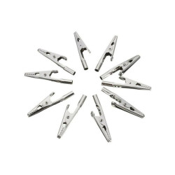 Krokodylek nieizolowany 10 Szt. Labolatoryjny metalowy, zacisk