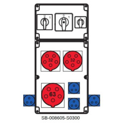 Rozdzielnica 0-1(63A) 0-1(32A) 0-1(16A) 1x5x63A 2x5x32A 4x3x16 SB-008605-S0300-54