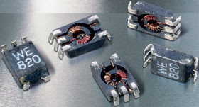 Filtr liniowy SMD sygnału współbieżnego 180 μH ±50% SRF: 100kHz Idc 300mA, rdzeń ferrytowy