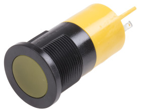Lampka kontrolna do montażu panelowego 24V ac/dc, Żółta 22mm LED Końcówka lutownicza RS PRO