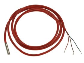 Czujnik; temperatury; A-PT100/150/R; rezystancyjny; z obudową; cylindryczny metalowy; PT100; z przewodem 1,5mb; fi 5x25mm; 100Oh