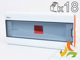 Rozdzielnica podtynkowa 8 modułowa 1x8M drzwi transparentne IP40 SRp-18 (N+PE) 2.4 ELEKTRO-PLAST