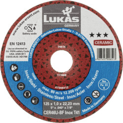 Zestaw tarcz tnących LUKAS-ERZETT T41 125x1,0x22,23 AT008312V9802 125 mm 25 szt.