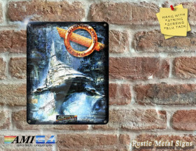 Disposable Hero - Amiga Video Game Artwork on Rustic - Metal Sign