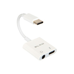 Adapter USB wtyk USB-C, gniazdo USB-C + gniazdo jack 3,5