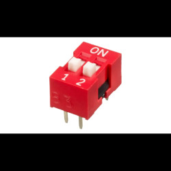 Przełącznik DIP-Switch 2-sekcje 9,9mm (czerwony)