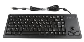 Klawiatura z trackballem Kompaktowa przewodowa, kolor: Czarny, USB, QWERTY (Wielka Brytania), Cherry