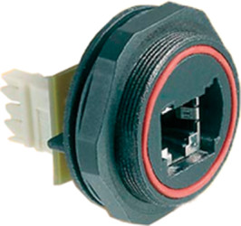 Socket, RJ45, 8 pole, 8P8C, Cat 5e, IDC connection, through hole, PX0839/IDC
