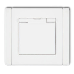 FLEXI Gniazdo bryzgoszczelne z/u (klapka biała) biały FGPB-1zp