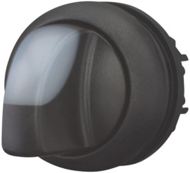 Toggle switch, illuminable, latching, waistband round, black, front ring black, mounting Ø 22.5 mm, 216824