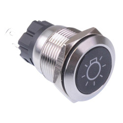 Cabin Light' Blue LED Momentary 19mm Vandal Push Button Switch SPDT 12V