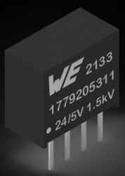 DC converter, 10.8-13.2 VDC, 2 W, 1 output, 5 VDC, 88 % efficiency, 1779405211