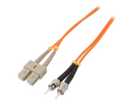 QOLTEC-54063 Patch cord światłowodowy OM2 SC/UPC,ST/UPC 1m LSZH