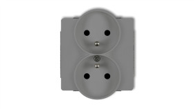 Deco Gniazdo Podwójne Do Ramki Z/U Szary Mat 27Dgpr-2Zp