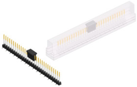 Pin header, 30 pole, pitch 2.54 mm, angled, black, SL10SMD10430SBSM