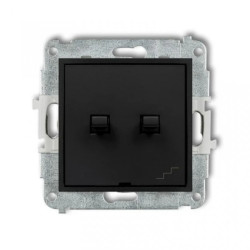 ICON Mechanizm łącznika jednobiegunowego ze schodowym (wspólne zasilanie) w stylu amerykańskim czarny mat 12IWPUS-10.1