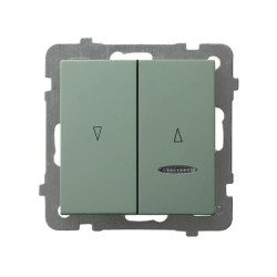 AS Łącznik żaluzjowy z podświetleniem niebieskim z blokadą mechaniczną zielony mat ŁP-7GBS/m/84