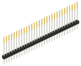 Pin header, 30 pole, pitch 2.54 mm, straight, black, 10046881